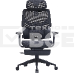 Кресло компьютерное Cactus CS-CHR-MC01-BK черный, сетка, эко.кожа, с подголов. крестов. пластик, фото5