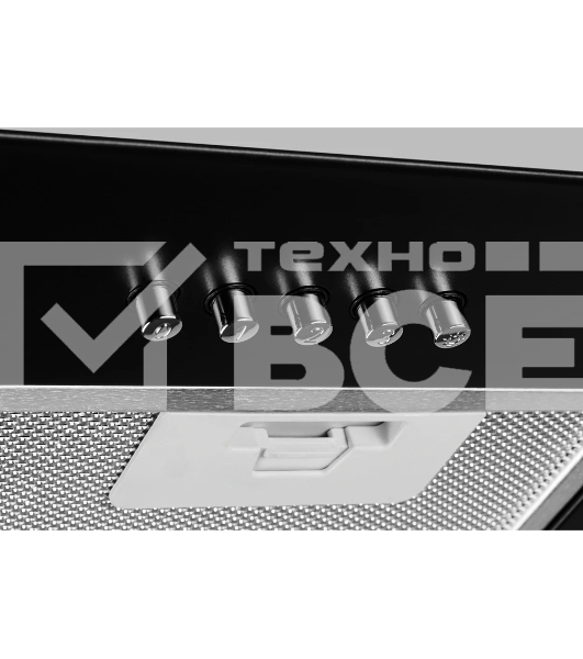 Встраиваемая вытяжка MONSHER ANGERS 40 Noir, ширина 40 см, отвод/рециркуляция, 500 м3/час, механическое кнопочное управление, 3 скорости, светодиодное освещение 1х5 Вт, металлические жироулавливающие фильтры, угольный фильтр KFY (опция), уровень шума 45 д