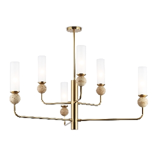 Люстра Ambrella light LH53251/6 BS/FR латунь/белый матовый E14*6 max 40W D1050*1445