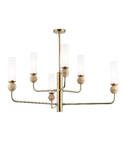 Люстра Ambrella light LH53251/6 BS/FR латунь/белый матовый E14*6 max 40W D1050*1445