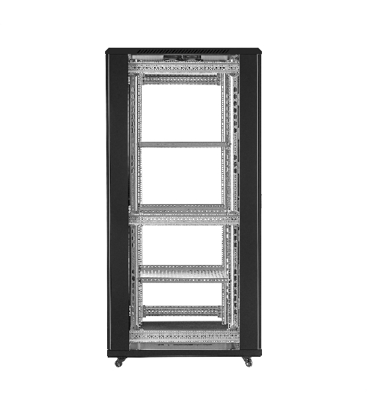 Шкаф телекоммуникационный 19' напольный 42U ExeGate EC-FS-42U.800.1000.V.V.BLACK (19”, 42U, 800x1000x2054mm (ШхГхВ), передняя перфорированная дверь, задняя двойная перфорированная дверь, съемные боковые панели, пыле- и влагозащита IP20, встроенный вентиляционный модуль, 1 полка в комплекте, черный RAL 9004, 3 коробки)