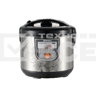 Мультиварка Centek CT-1498 (чёрный, сталь) 700Вт, 5.0л, 10 программ + 28 программ Мультишеф