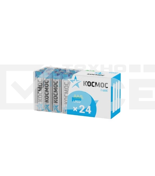 Элемент питания алкалиновый LR03 пласт. бокс (уп.24шт) Космос KOCLR03_24BOX