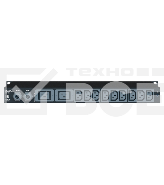Автоматический ввод резерва ELEMY RACK ATS, 1U, 220В, 32А, OLED, Ethernet, in (2) IEC309, out (2) C19 (9) C13