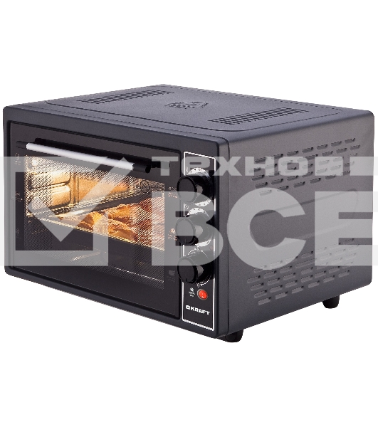 Мини-печь Kraft KF-MO3804RKBL черный Мощность 1500(Вт),Объем 38(Л)