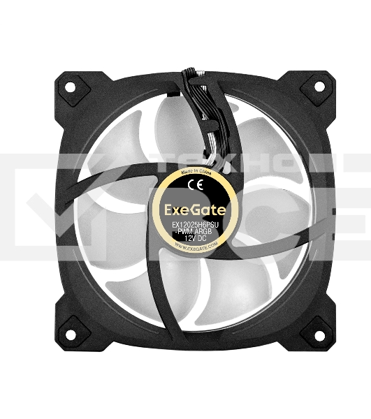 Вентилятор для корпуса ExeGate EX12025H6PSU-PWM.ARGB черный, 120 мм, 1200 об/мин, 33 дБ, 6 pin