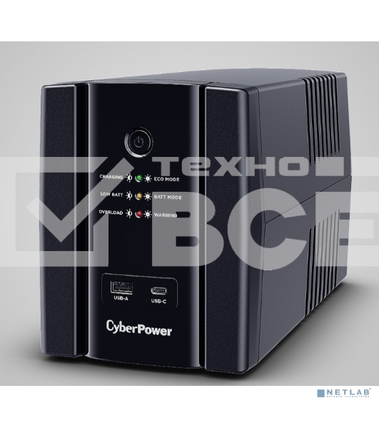 Источник бесперебойного питания CyberPower UT2200EG ИБП {Line-Interactive, Tower, 2200VA/1320W USB/RJ11/45/USB charger A/C (4 EURO) NEW, 12В/9 Ач х 1}