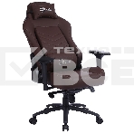 Кресло игровое Cactus CS-CHR-0112BR коричневый, сиденье коричневый, эко.кожа, с подголов. крестовина металл, пластик черный, фото5