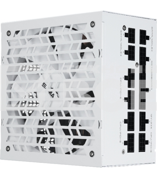 Блок питания SAMA G1000 White (HAT-1000yzB1G), 1000W 80+ Gold (ATX, 3.1, PCIe 5.0, Full modular, 1x24(20+4)pin mesh 550мм, 2xCPU 8(4+4)pin 700мм, 3xPCIe*2 8(6+2)pin 600мм, 1x12VHPWR PCIe 5.1 12+4pin 600W 600мм, 4xSATA*3 450+150+150+150мм, 4xMOLEX4pin*3 450+150+150+150мм, Active, 140x140мм, 150x150x86mm, APFC, OVP, UVP, SCP, OCP, OTP, OPP, SIP, white)