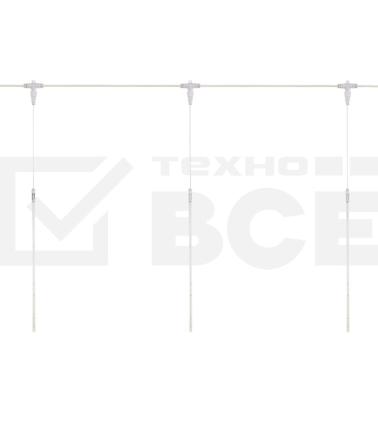 Гирлянда Тающие сосульки комплект 10 шт. х 50см, шаг 100см, 600 LED теплый белый, белый каучук, IP67, 24В, соединяется Neon-night