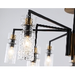 Люстра Ambrella light LH56117/9 BK/BS/CL черный/латунь/прозрачный E14*9 max 40W D765*440, фото4