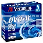 Диск DVD+R Verbatim 4.7Gb 16x Slim case (5шт) Color (43556), фото 1