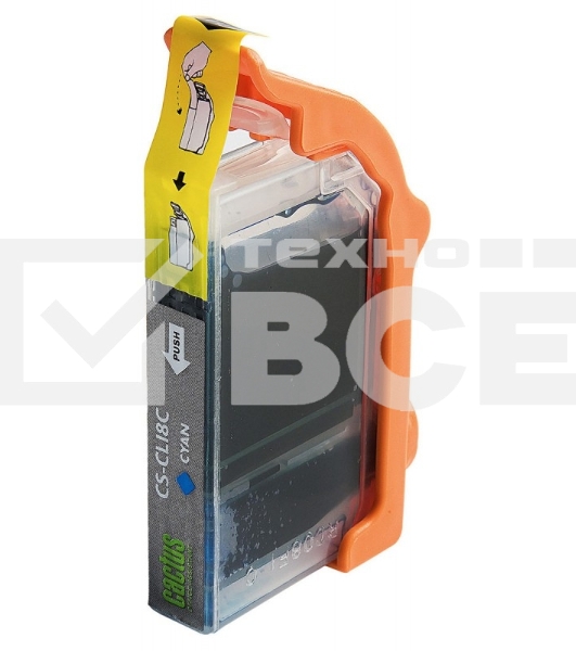 Картридж струйный Cactus CS-CLI8C голубой (12 мл) для Canon Pixma MP500, MP510, MP520, MP530, MP600, MP800, MP810, MP830, MP970, MX700, 850, iP3300, iP3500, iP4200, iP5200, iP5300, iP6600D, iP6700D, iX4000, iX5000, Pro 9000