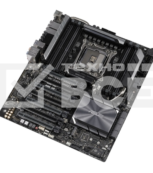 Материнская плата ASUS WS C422 SAGE/10G LGA2066, LGA2066, Intel C422, 8xDDR4, 8xSATA, 2xM.2 (PCIe x4/SATA), 7xPCIe 3.0 x16, 2xPCIe x16 (через PLX), 2x10Gb LAN (Intel X550-AT2), 1xUSB-C 10Gbps, 2xUSB-A 10Gbps, 4xUSB-A 5Gbps, 1xUSB-A 2.0, 1xHDMI, 1xDisplayP