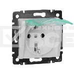 Электроустановочные изделия Legrand Legrand 774220 Розетка Valena влагозащищенная IP44 с заземлением с крышкой и защитными шторками (белая), фото 1
