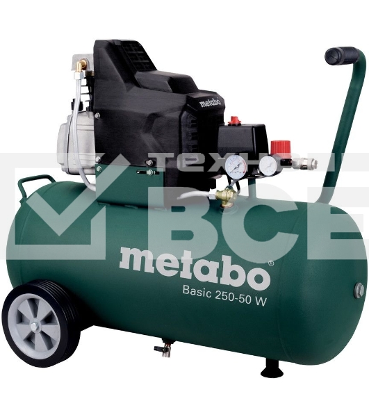 Компрессоры Metabo 250-50 W 601534000 Компрессор масл.1.5кВт,50л, вес 32.5 кг