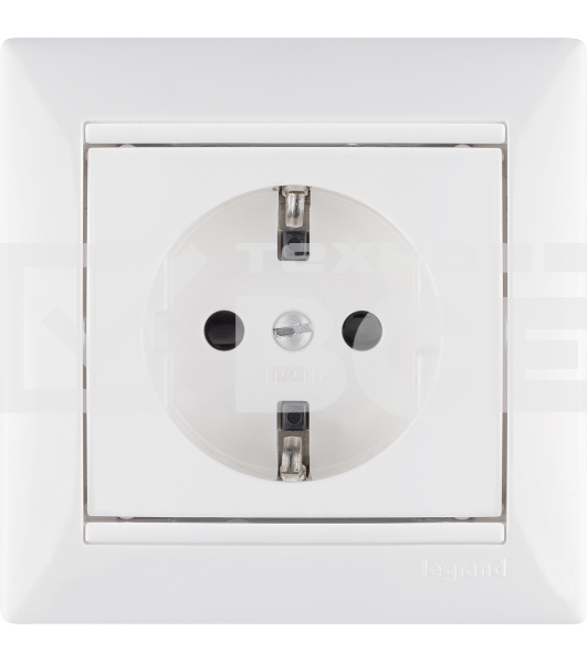 Розетка электрическая Valena с заземлением и шторками (белая) Legrand 774421