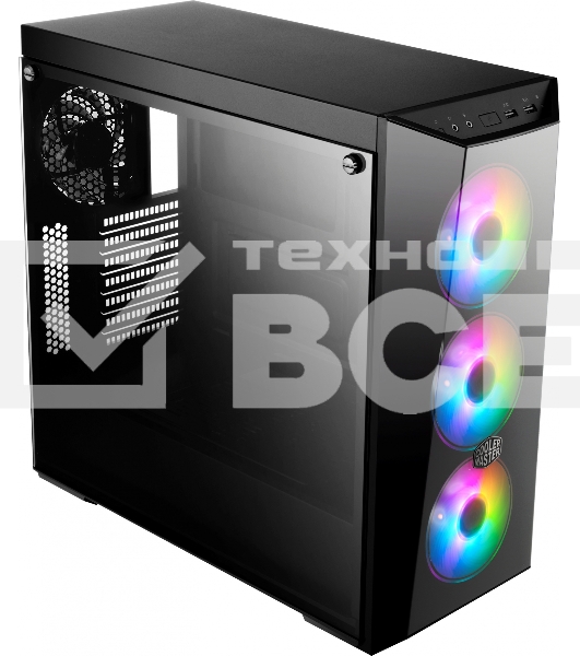 Корпус без блока питания Cooler Master MasterBox 5 Lite RGB, USB 3.0 x 2, 1xFan, 3x120mm ARGB Fan, Black, Splitter cable + Controller, ATX, w/o PSU