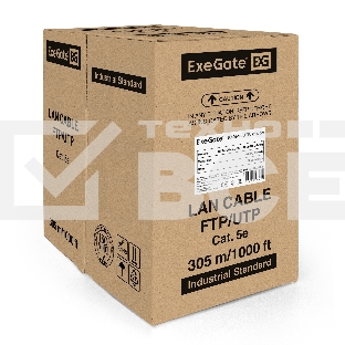 Кабель ExeGate UTP 4 пары кат.5e медь, 24AWG, LSZH, бухта 305м, оранжевый