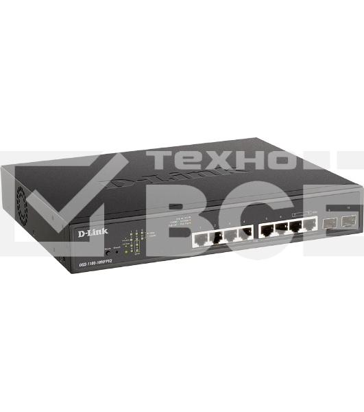 Коммутатор D-Link DGS-1100-10MPPV2/A 8G 2SFP 8PoE+ настраиваемый