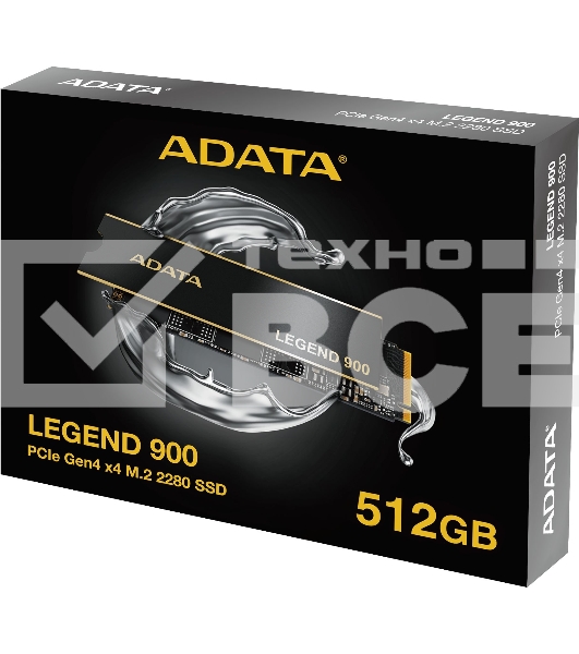 Накопитель SSD ADATA LEGEND 900, 512Gb, PCIe 4.0 x4, M.2 2280, NVMe, R/W 6200/2300, с радиатором