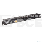 Блок ITK PDU 6 розеток DIN49440 (нем. cтанд.), с автоматом на 10А,1U, без шнура, вх. IEC320 C14, алюминиевый профиль, черный, фото3