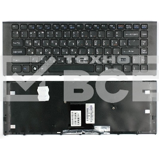 Клавиатура для ноутбука Sony Vaio VPC-EA черная c черной рамкой