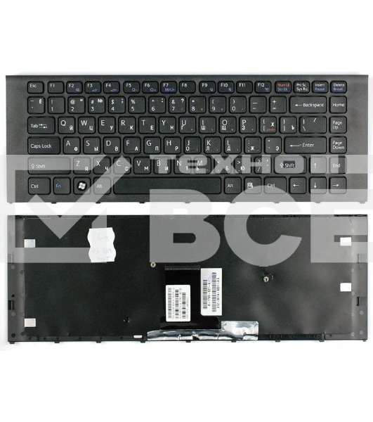 Клавиатура для ноутбука Sony Vaio VPC-EA черная c черной рамкой