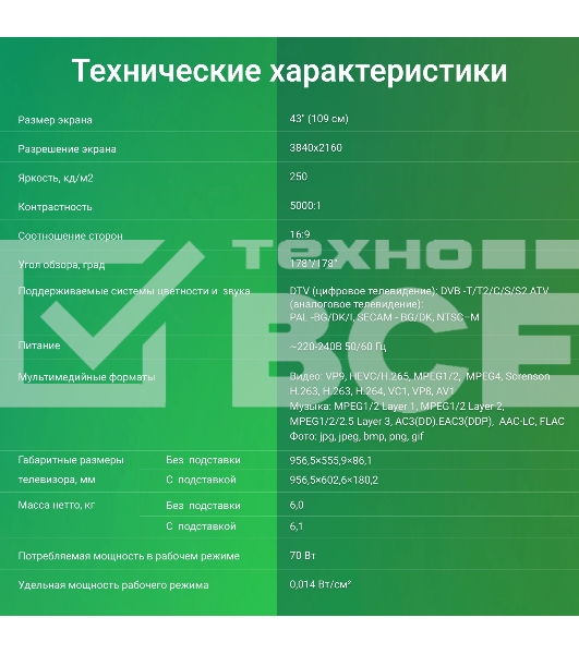 Телевизор Digma 43