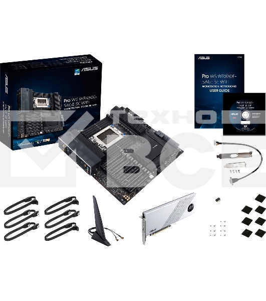 Материнская плата ASUS Pro WS WRX80E-SAGE SE WIFI, sWRX8, AMD WRX80, 8xDDR4, 8xSATA, 3xM.2, 7xPCI-E 4.0 x16, 2x 10Gb LAN, 8xUSB-A 3.2 Gen 2, 5x3.5 мм, 7.1, E-ATX