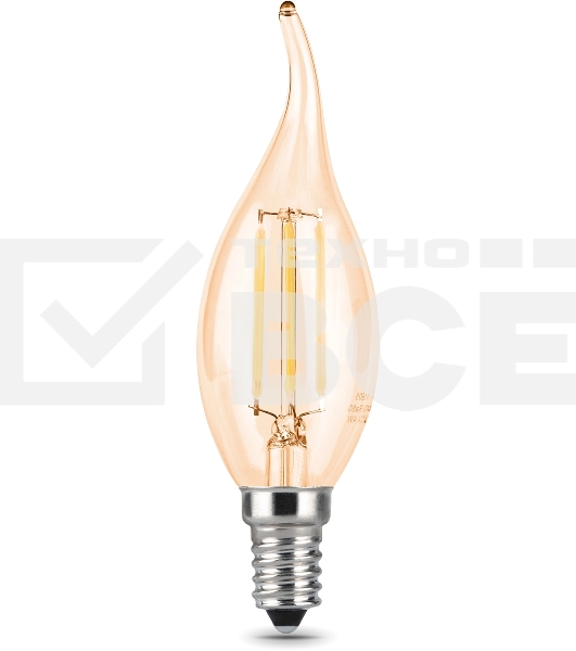 Лампа филам. Gauss Filament 5Вт цок.:E14 свеча 220B св.свеч.бел.нейт. (упак.:10шт) (104801805)