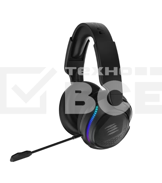 Гарнитура беспроводная игровая Mad Catz P.I.L.O.T. PRO черные (Bluetooth, 2.4 гГц, 3.5 мм jack, RGB подсветка, 50 мм, 930 мА·ч)