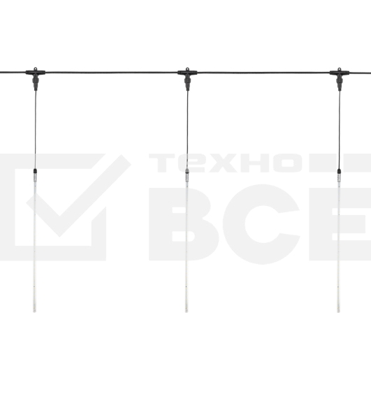 Гирлянда Neon-night 'Тающие сосульки' комплект 10 шт. х 50 см, шаг 100 см, 600 LED теплый белый, черный каучук, IP67, 24В, соединяется