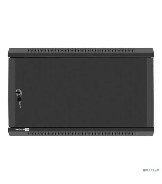 Шкаф телекоммуникационный 19' настенный 6U ExeGate EC-WM-6U.600.M.BLACK (19', 6U, 600x600x370 мм (ШхГхВ), передняя дверь металл, съемные боковые панели, пыле- и влагозащита IP23, черный RAL 9004)