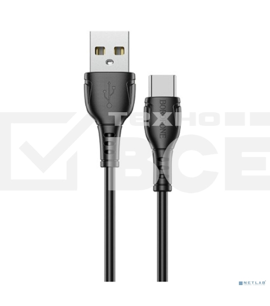 Сетевое зарядное устройство BOROFONE BX51/USB кабель Type-C/1m/3A/черный