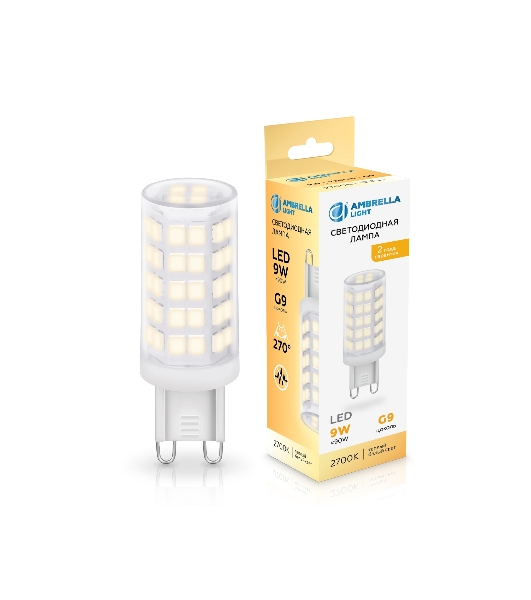 Лампа светодиодная Ambrella light 100903 LED G9 9W 2700K 220-240V