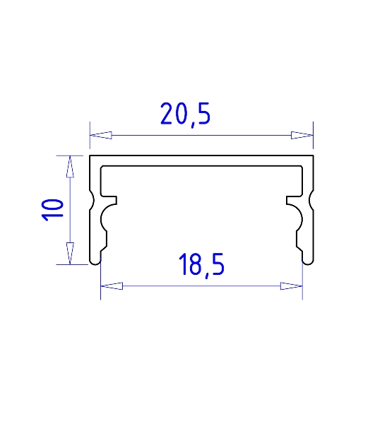Алюминиевый профиль Ambrella light GP2001AL серебро 2000*20.5*10