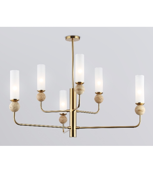 Люстра Ambrella light LH53251/6 BS/FR латунь/белый матовый E14*6 max 40W D1050*1445