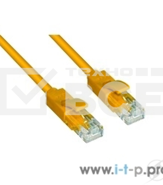 Патч-корд Greenconnect Патч-корд UTP прямой ethernet 0.5m кат.5е, RJ45, литой (Желтый) (GCR-LNC02-0.5m)