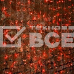 Гирлянда 'Светодиодный Дождь' 2х3м, постоянное свечение, прозрачный провод, 230 В, диоды КРАСНЫЕ, 448 LED, фото 1