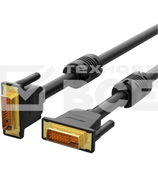 Кабель Vention DVI-I Dual link 24+5M/VGA 15M с ферритовым фильтром - 3м.