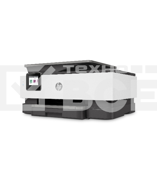 МФУ струйный HP OfficeJet 8023 (1KR64B), A4, цвтной, печ. до 20 стр/мин. (ч/б), до 10 стр/мин. (цвет), скан. до 8 стр/мин. (ч/б) 3.5 стр/мин. (цвет), 1200 x 1200 dpi, USB, RJ-45, Wi-Fi, Air Print