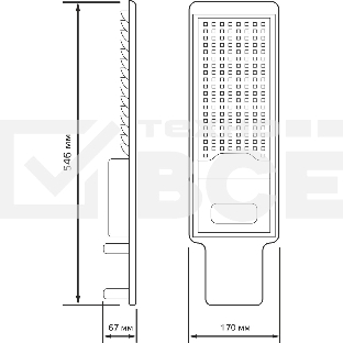 Светильник уличный Gauss Avenue 100W 10000lm 5000K 190-250V IP65 420x160x57мм черный КСС 'Д' LED