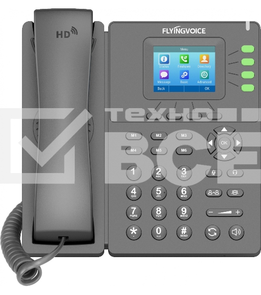 Телефон IP Flyingvoice P21P серый (упак.:1шт)