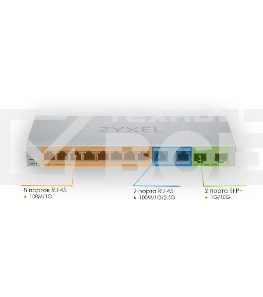 Коммутатор Zyxel XGS1210-12-ZZ0102F 8x1Гбит/с 2x2.5Гбит/с 2SFP+ управляемый
