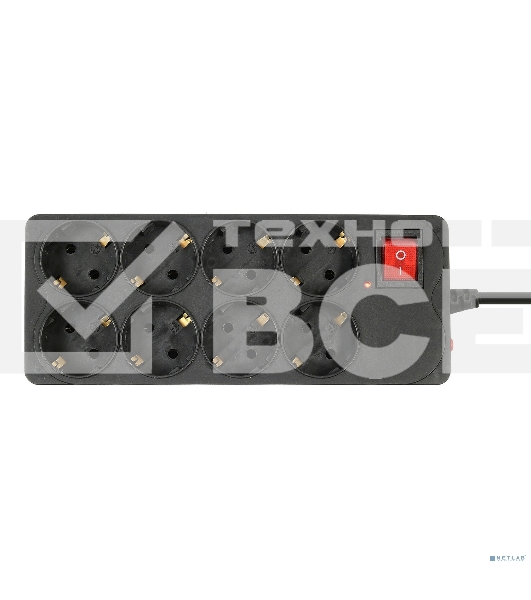 Сетевой фильтр Buro 800SH-1.8-B 1.8м (8 розеток) черный (коробка)