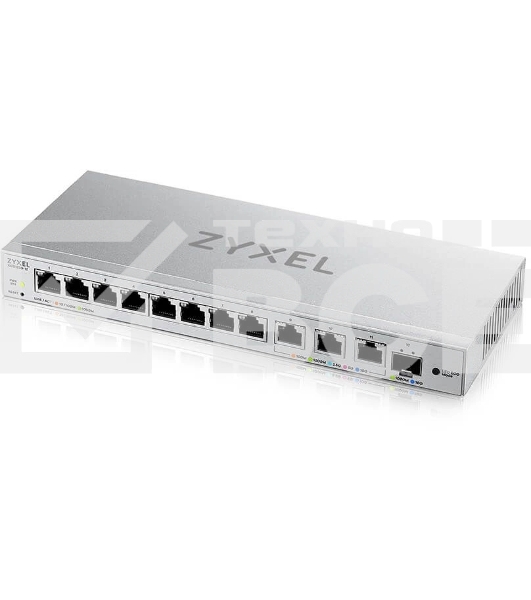 Мультигигабитный Smart L2 коммутатор Zyxel XGS1250-12, 8xGE, 3x1/2,5/5/10G, 1xSFP+, кнопка LED ECO Mode, настольный