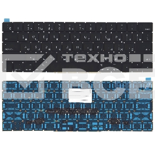 Клавиатура для ноутбука MacBook Pro 13 15 Retina A1706 черная с подсветкой плоский Enter
