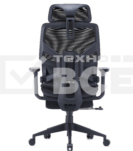 Кресло компьютерное Cactus CS-CHR-MC01-BK черный, сетка, эко.кожа, с подголов. крестов. пластик