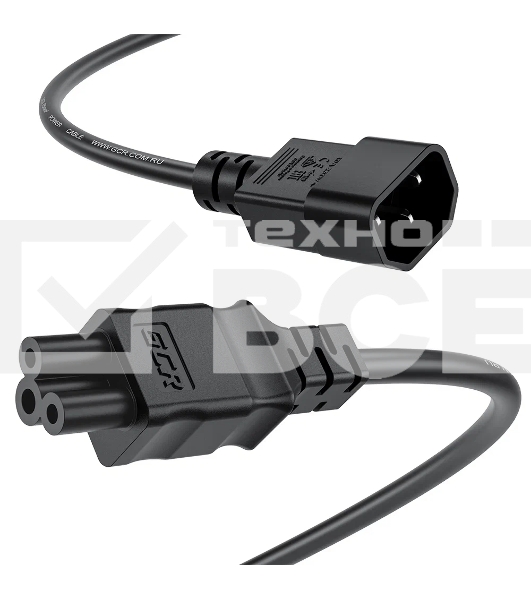 Кабель питания GCR PROF 3.0m, С14 - С5, черный, 3x1,5мм, GCR-55969